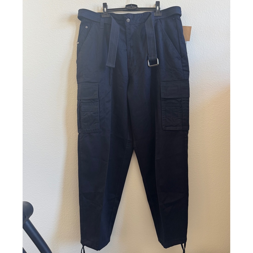 Regal Wear Mens Navy Blue Cargo Pants with Belt 5RP13 Size 40x32 New